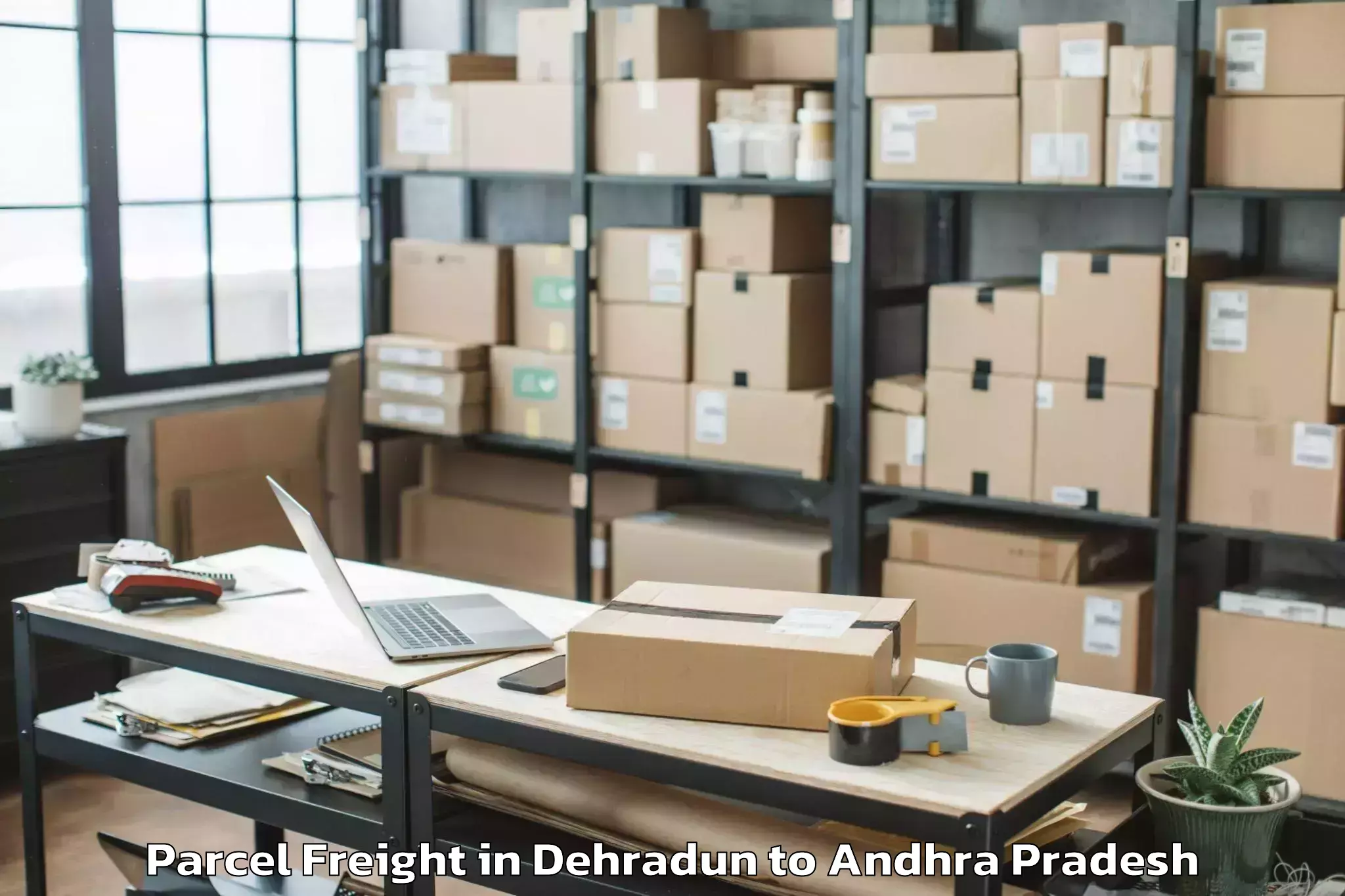 Leading Dehradun to Peddapappuru Parcel Freight Provider